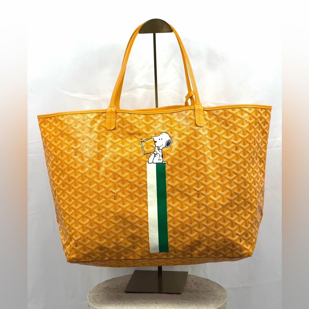 Goyard St Louis GM Yellow Snoopy Marquage Tote w/ Pochette & Dust Bag
